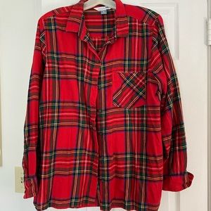 Old Navy Red Plaid Button Down
